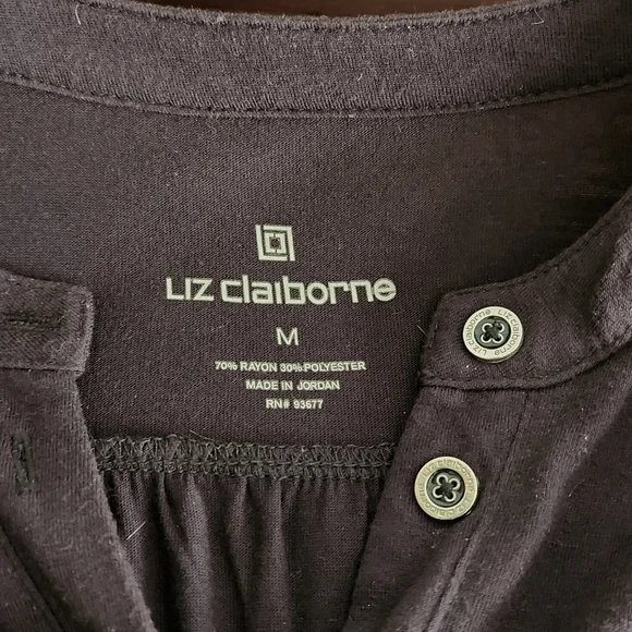 Liz Claiborne, Women's M, Navy,l Fold Over Sleeve, 7 Silver Colored Buttons - Picture 6 of 8